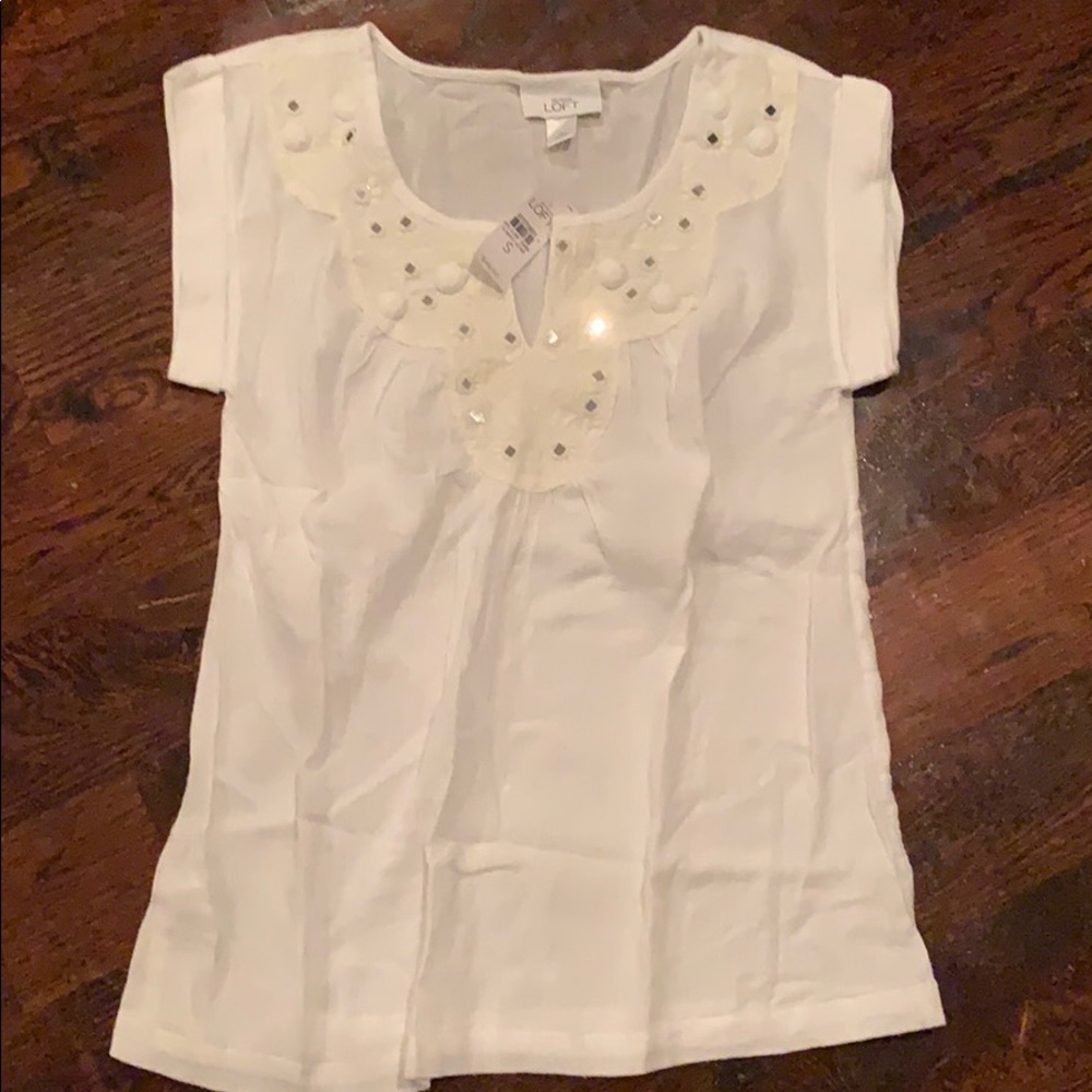 Ann Taylor LOFT white blouse